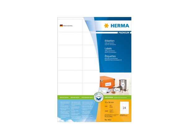 Etikett HERMA premium A4 70x36mm (2400) 